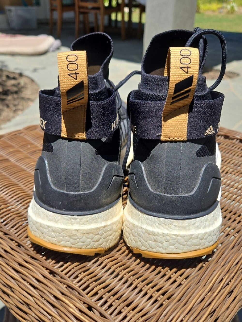 adidas Terrex Black and Tan Mid-Top Trail Sneakers - Picture 3 of 16